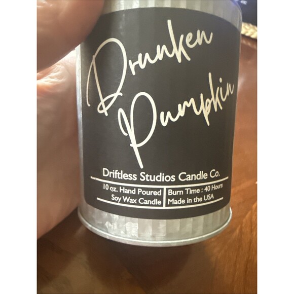 Driftless Studios Drunken Pumpkin Candle. 10oz  3.1/2” Tall - Picture 2 of 4